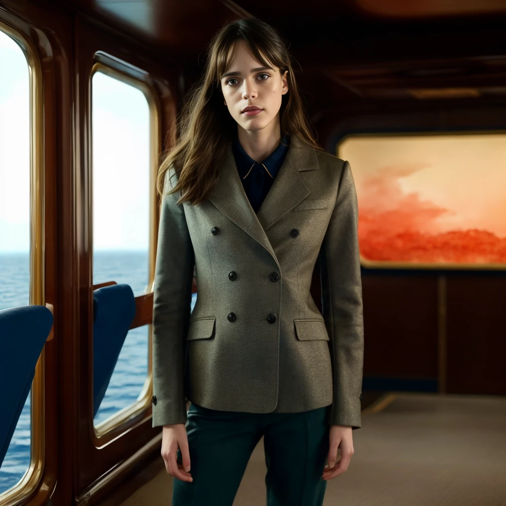 <lora:StacyMartin:1> Stacy Martin, decently clothed, as a captain on a big ship, natural colors, 4k, raw, highest quality, masterpiece