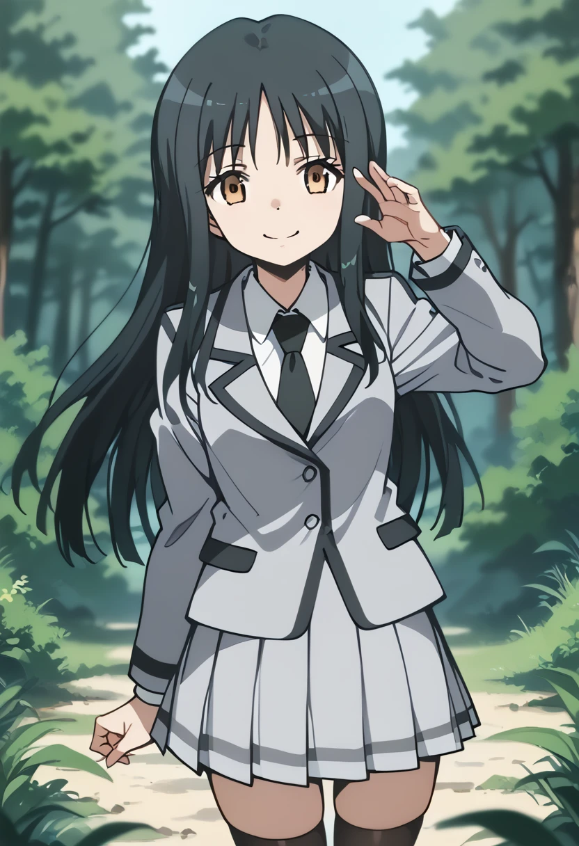 score_9,score_8_up,score_7_up,score_anime,
<lora:Yukiko Kanzaki v2>,yukiko kanzaki,1girl,solo,brown eyes,black hair,long hair,
standing,piece pose,smile,closed mouth,
school uniform,grey jacket,white shirt,black necktie,grey skirt,grey pleated_skirt,black legwear,scenery,depth_of_field,