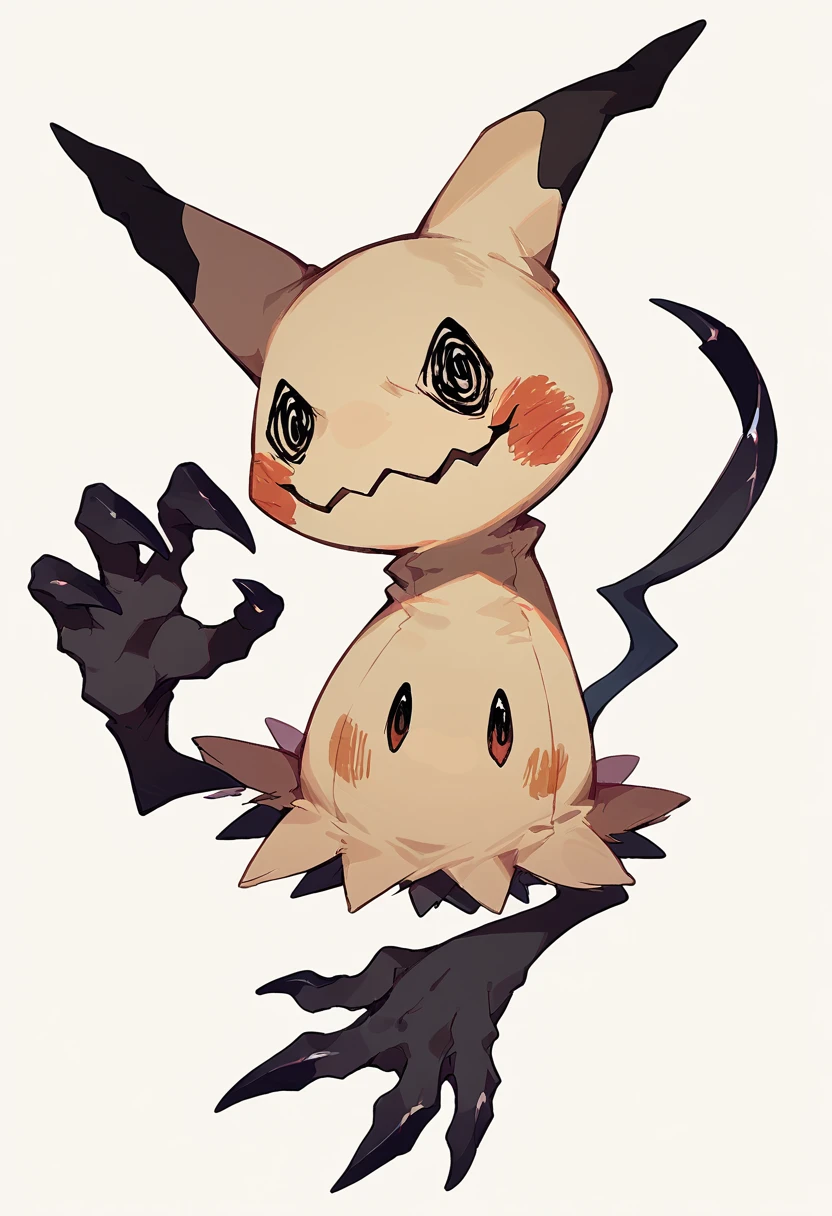 score_9, score_8_up, score_7_up, score_6_up, source_furry, solo, dof,  full-length portrait, white background, <lora:POKEMON_MIMIKYU:1> mimikyu, pokemon (creature), shadow claw