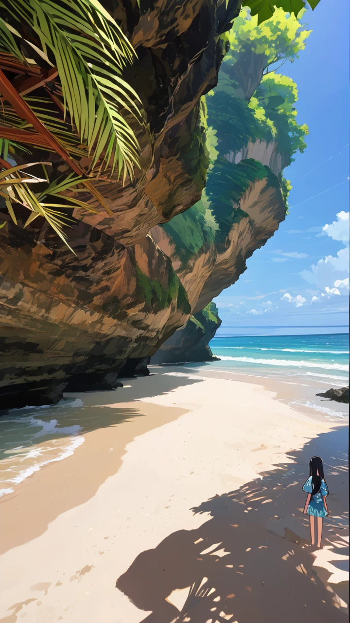 <lora:Pantai_Suluban_Beach:0.9>, (anime coloring, anime visual), masterpiece, best quality, high quality, ((view from ground)), Pantai_Suluban_Beach, beach, cliff, ocean, clear water, no humans