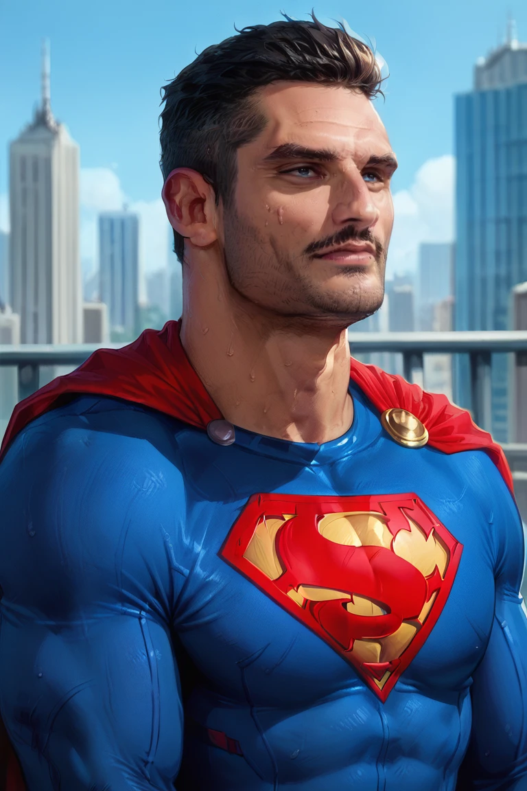 score_9, score_8, score_7, Florent_Mana, male, muscular male,1boy, dressed as Superman, facial hair, solo male, city<lora:EMS-434384-EMS:1.000000>