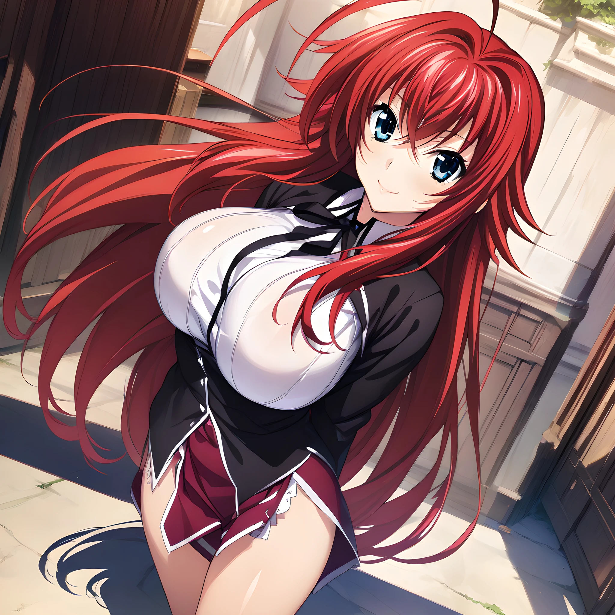 silk crop dress, silk panties, laced back, ,Rias_Gremory, black ribbon,