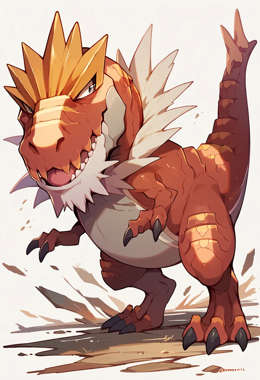 score_9, score_8_up, score_7_up, score_6_up, source_furry, solo, dof,  full-length portrait, white background,   <lora:POKEMON_TYRANTRUM:1> tyrantrum, pokemon (creature), trex, feral