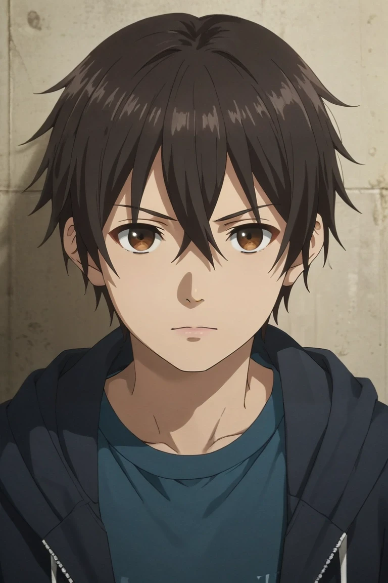 score_9, score_8_up, score_7_up, source_anime, rating_safe, , semi-realistic, looking at viewer, , 1boy, solo, male focus, <lora:mizuto_irido_pony:0.86>, mizuto_irido, black hair, brown eyes, short hair, hair between eyes, , , <lora:sdxl_lightning_8step_lora:1>