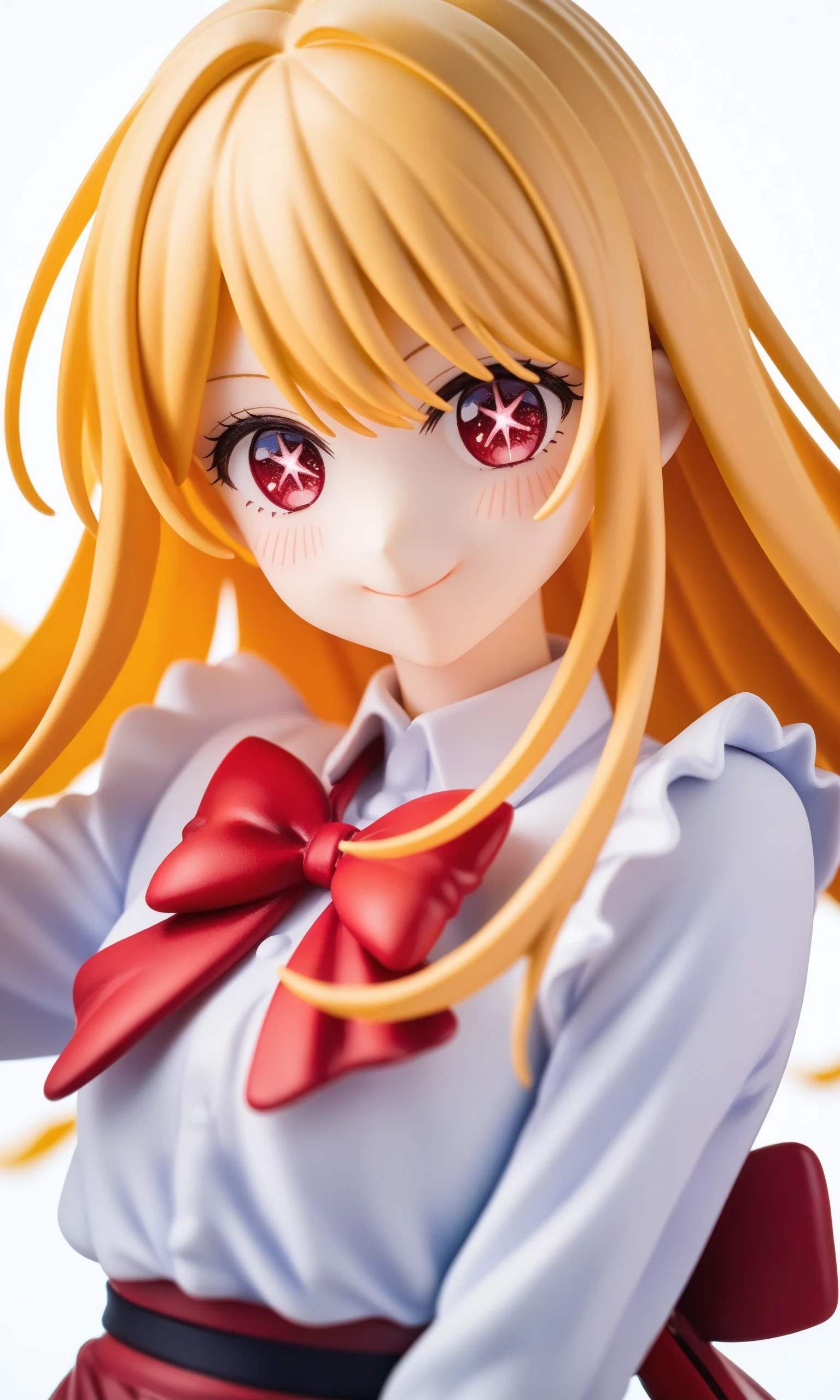 score_9,score_8_up,score_7_up,source_anime,
1girl,solo,upper_body,blush,smile,blonde_hair,long_hair,closed_mouth,commentary,hoshino_ruby,long_sleeves,red_bowtie,red_eyes,simple_background,star-shaped_pupils,white_background,,<lora:oshi_no_ko:1>