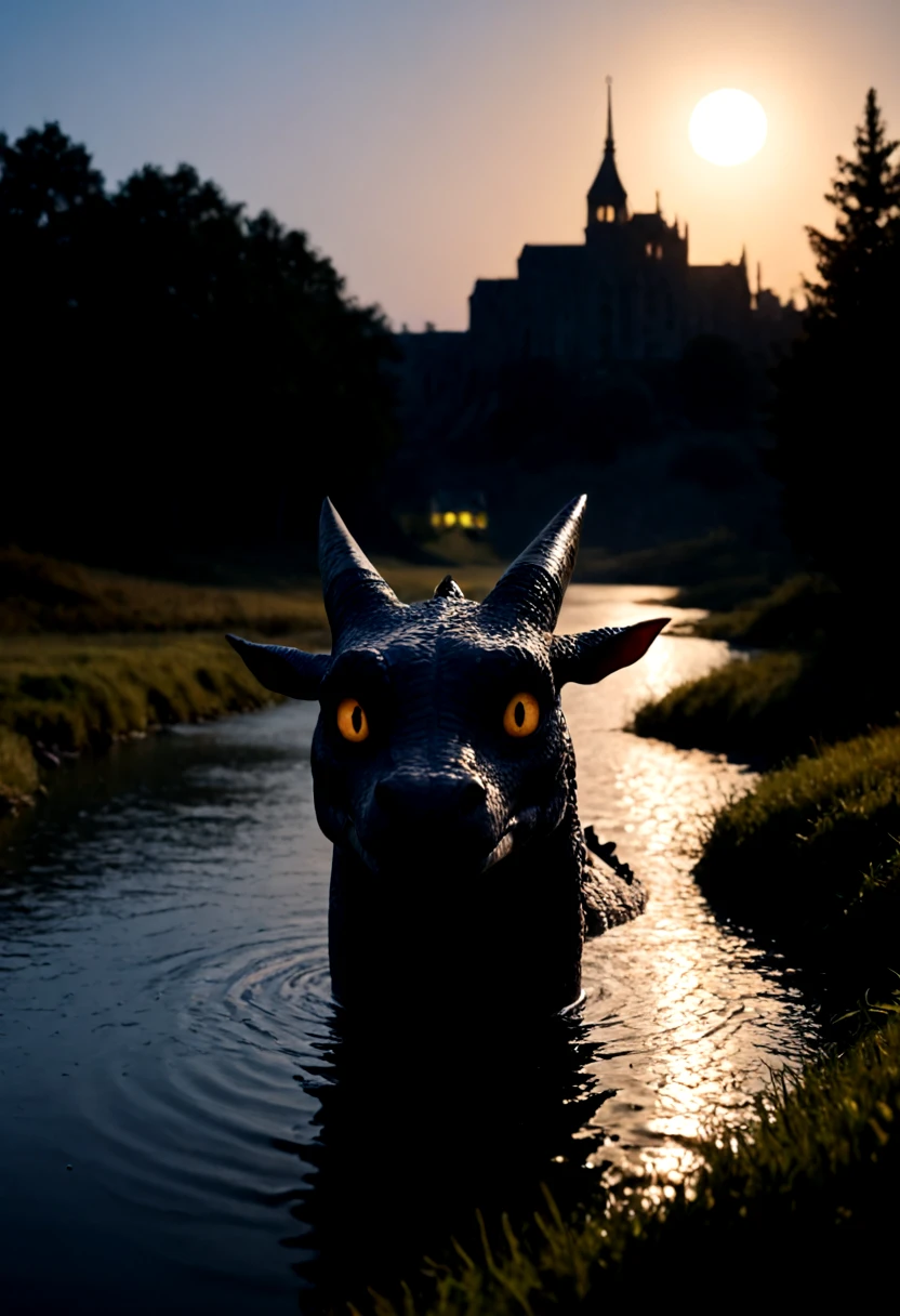 score_9, score_8_up, score_7_up, BREAK, rating_safe, 
horror \(theme\), night, full moon, 
mntsntmchl, castle, grass, water, river, 
dragon, looking at viewer, (animal_focus:1.3), wide-eyed, 
dramatic lighting, very detailed, highly detailed, high detail, soft lighting, dramatic shadows, depth of field,
<lora:add-detail-xl:1>,
<lora:sdxl_lightning_4step_lora:1>,
<lora:MONT_ST_MICHEL_V1_PDXL-000006:0.8> ,