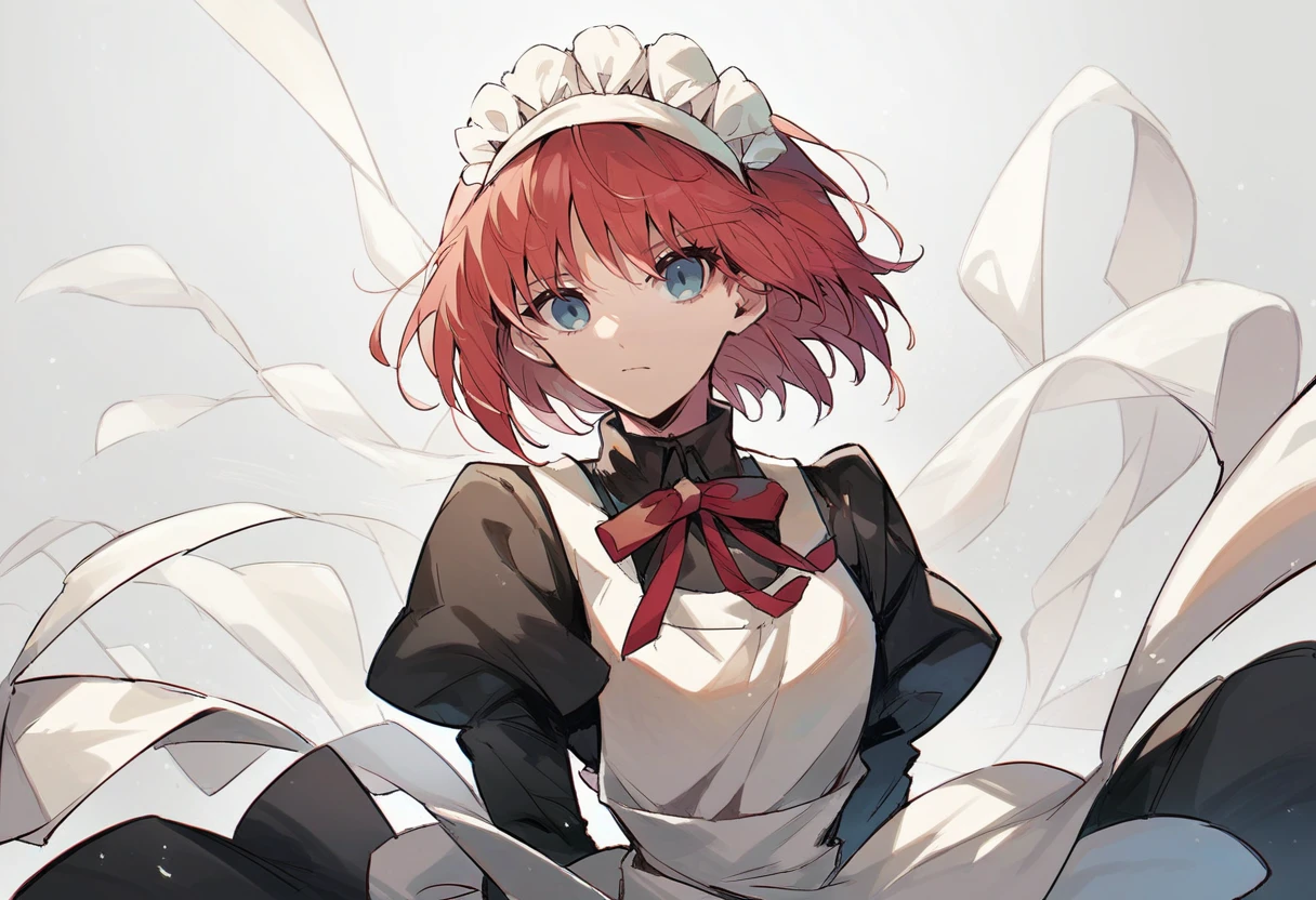 score_9, score_8_up, score_7_up, score_6_up, rating_safe, source_anime,
1girl, solo, hisui \(tsukihime\), tsukihime, blue eyes, short hair, red hair,
maid, maid headdress, white apron, black dress, puffy sleeves,
<lora:glove_hisui_V1:1>