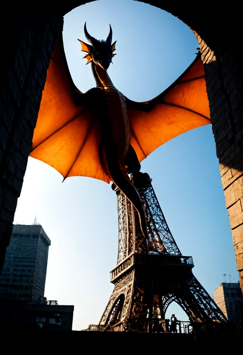 score_9, score_8_up, score_7_up, BREAK, rating_safe, 
ffltwr, tower, city, building, from_below, climbing,
looking at viewer, animal_focus,
dragon, scales, tail, dragon_wings, horns, wide-eyed, 
dramatic lighting, very detailed, highly detailed, high detail, soft lighting, dramatic shadows, depth of field,
<lora:add-detail-xl:1>,
<lora:sdxl_lightning_4step_lora:1>,
<lora:EFFEIL_TOWER_V1_PDXL:0.8>