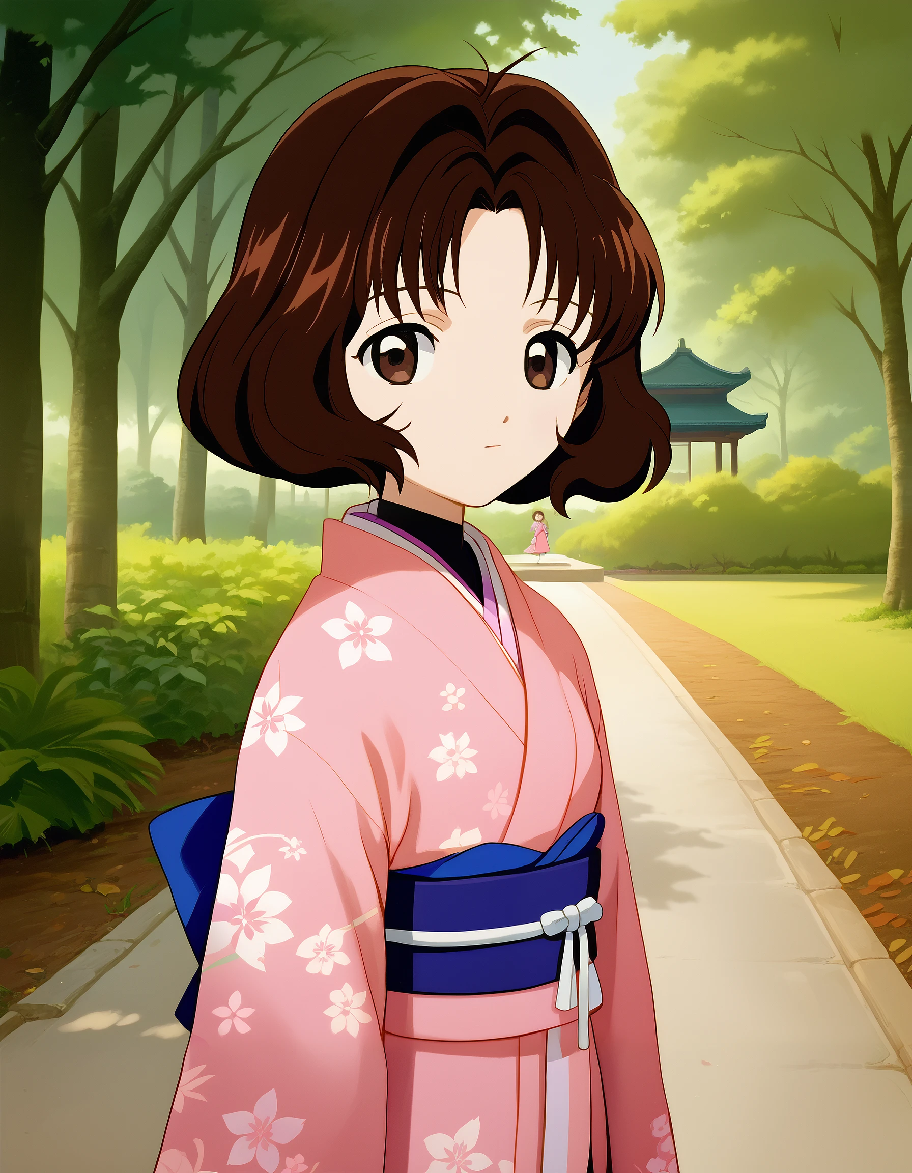 score_9, score_8_up, score_7_up, masterpiece, absurdres, source_anime, perfect anatomy,

1girl, solo, RikaSasaki, brown hair, short hair, bob cut, brown eyes,
japanese clothes, kimono, pink kimono, floral kimono

good_hands,

outdoors, park, looking at viewer, cowboy shot,