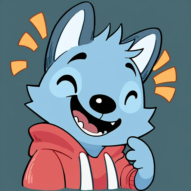 score_9, score_8_up, score_7_up, high quality, hires, 1boy, solo, blue body, furry, happy, red hoodie, <lora:Rae__VK_sticker__Ð ÑÐ¹:1>,