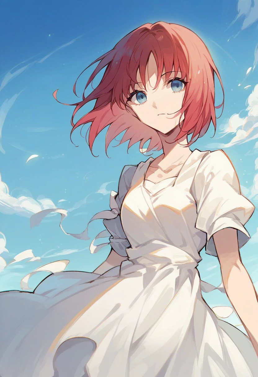 score_9, score_8_up, score_7_up, score_6_up, rating_safe, source_anime,
1girl, solo, hisui \(tsukihime\), tsukihime, blue eyes, short hair, red hair,
white dress, sundress, blue sky, bare shouldres, sky,
<lora:glove_hisui_V1:1>