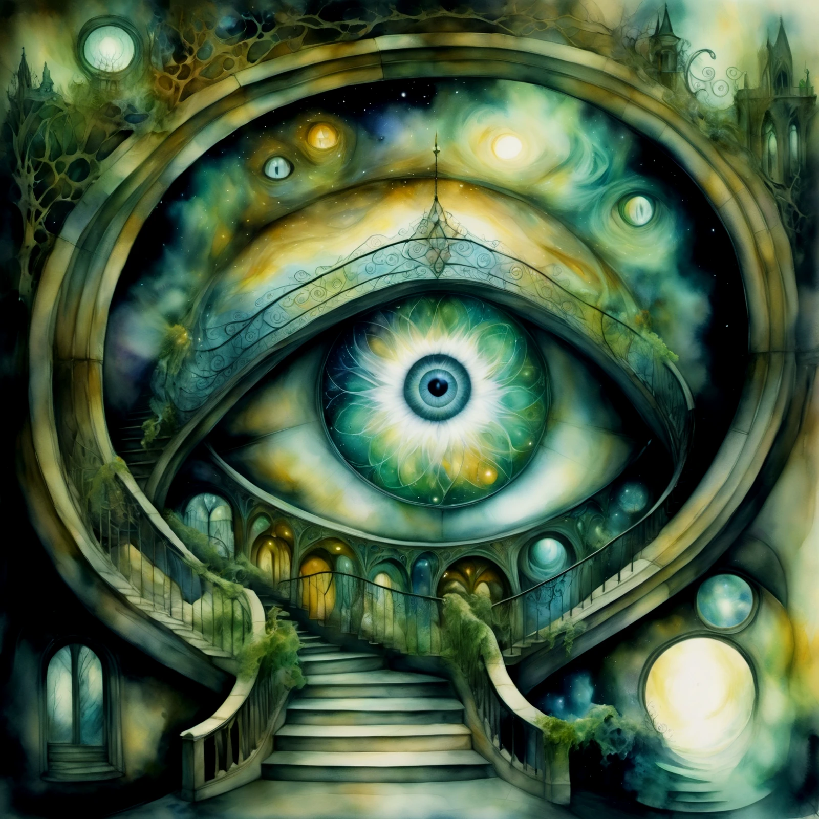 The depths of an eye revealing strange architecture.

Soft dreamy watercolor. Airbrush painting.

<lora:Confuxion01_CE_SDXL:1.2> cnfuxnXE

