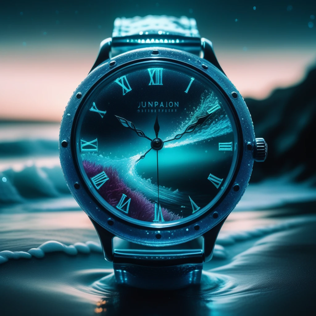 made out of Jed-Bwtrspkl, landscape of a Siren's Watch, Unsplash, <lora:BioWaterSparkleStyle:0.7>, polished, epic composition, highly detailed, cool colors, delicate, vibrant, stunning, positive emotional, surreal, extremely rich detail, very coherent