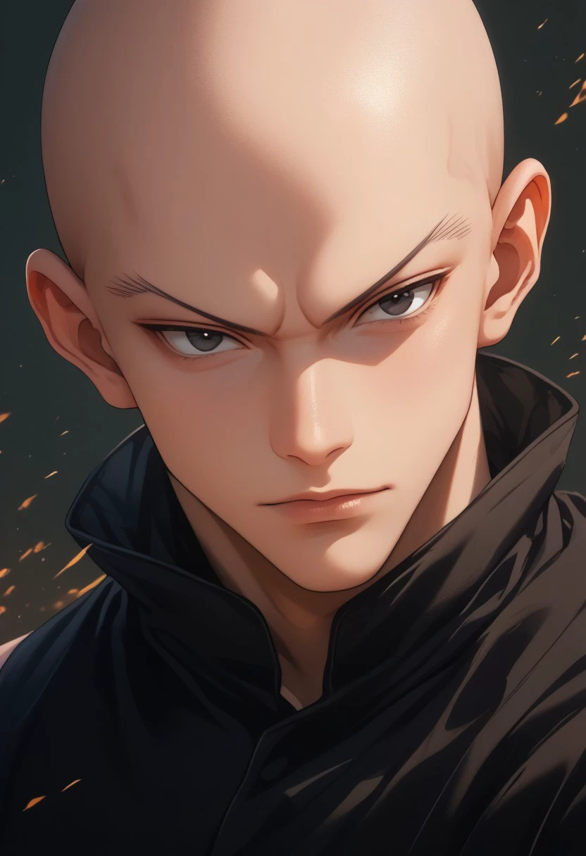 score_9, score_8_up, score_7_up, source_anime, rating_safe, Hanunter, 1boy, male focus, bald, black eyes,