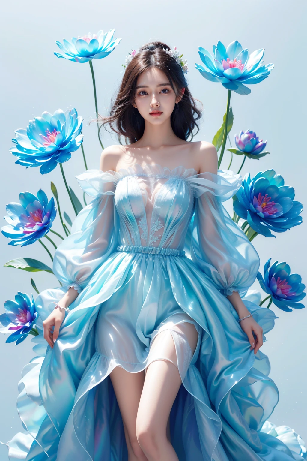 1girl,ice flower,ice flower dream, <lora:JAY - ICE FLOWER DREAM:0.7>