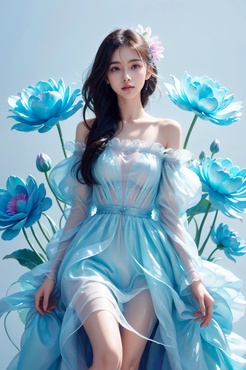 1girl,ice flower,ice flower dream, beautifull hands, <lora:JAY - ICE FLOWER DREAM:0.7>