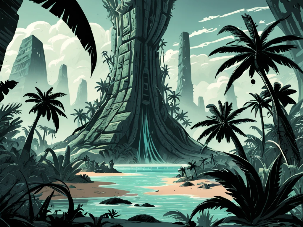 Angst design tropical alien landscape