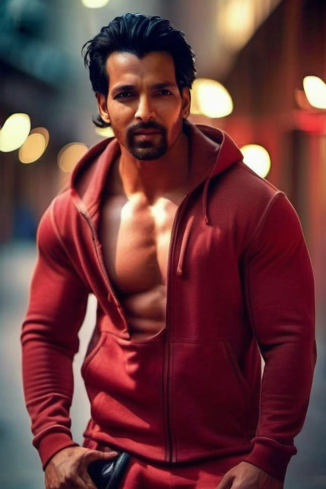 A sexy 28 year old indian male model,posing for a photo shoot,wearing hoodie, masterpiece, mysterious expression, (handsome 1.5), slight bookeh ,penis,# sexual pose,detailed face,((head tilt to the side,curiously )),(colourefull smoke in background ),cinematic light, ultraHD, 16k resolution ,night time, head to thighs on focus