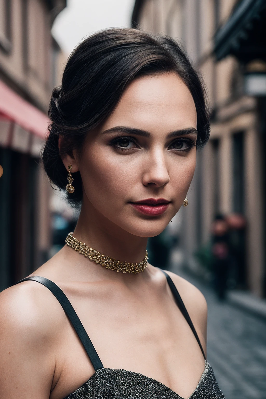 GalG_SoloTI_v2,
(Clad in a retro polka-dot dress with a cinched waist and pearl accessories, complemented by a classic updo),
(Amidst a quaint town square, with cobblestone streets lined with charming boutiques and antique shops, where time seems to stand still:1.3),
(seductive:1.3),(analog, cinematic, film grain, hazy atmosphere, cinematic shot:1.3),
<lora:add_detail:0.6> epiCPhoto, PA7_Portrait-MCU,