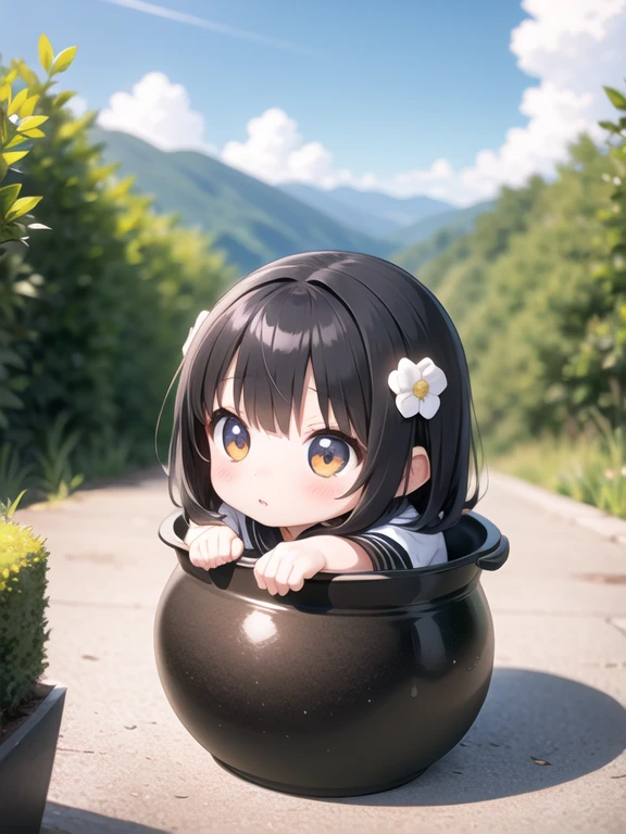 <lora:tsubo-001:1> chibi girl in tsubo pot