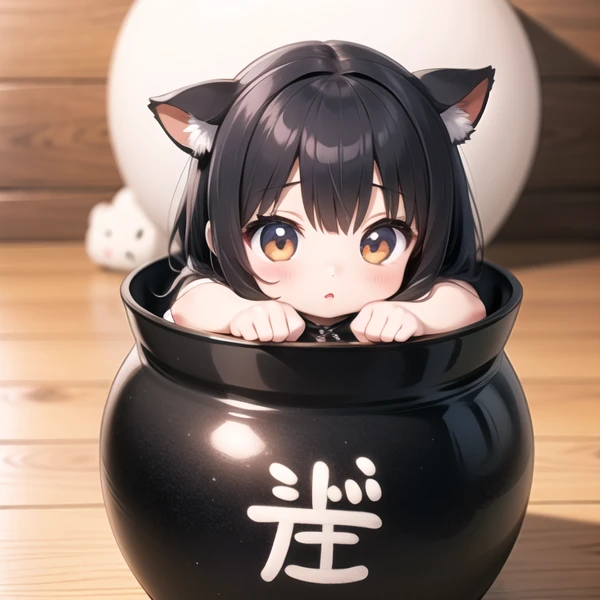 <lora:tsubo-001:1> chibi girl in tsubo pot