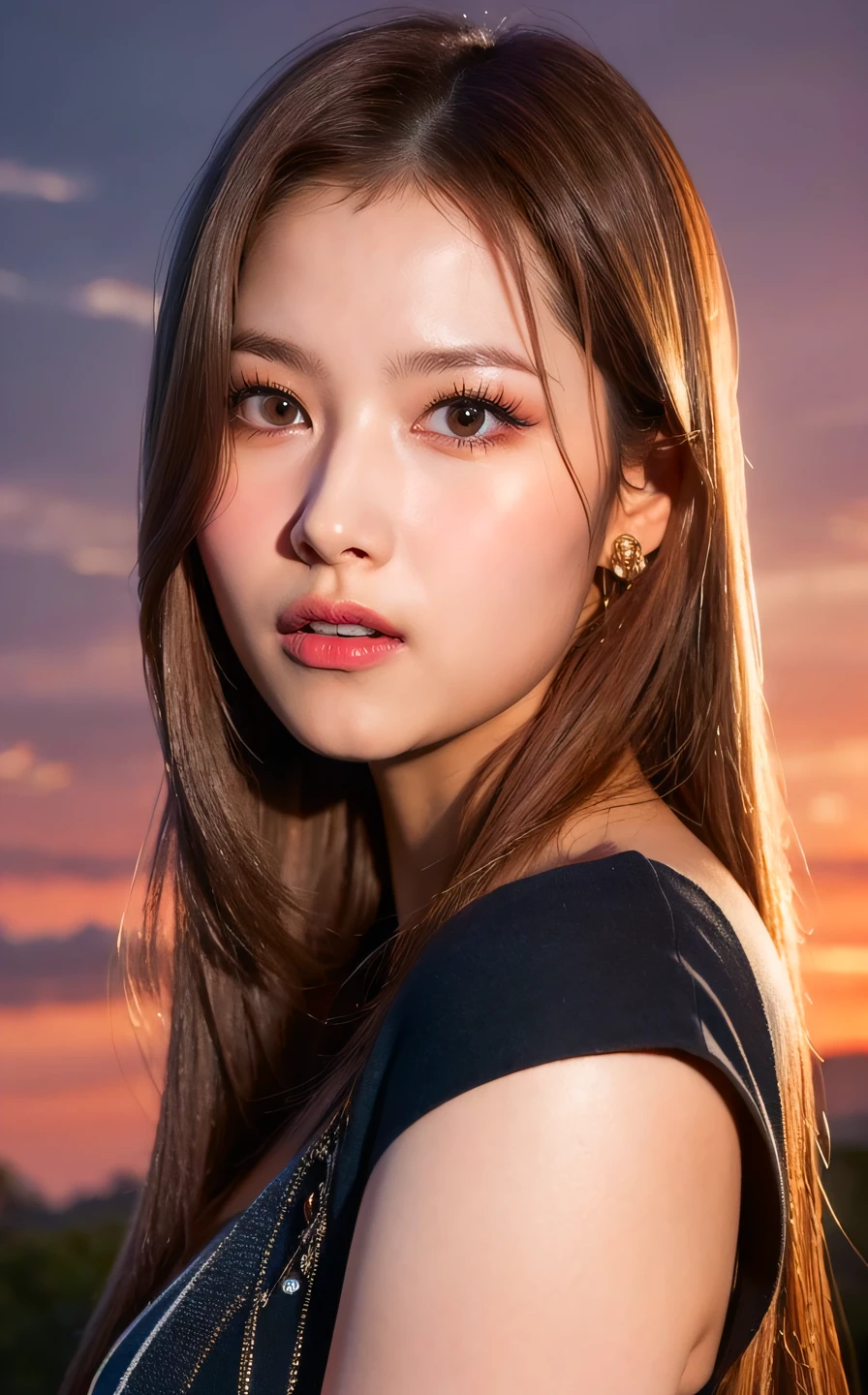 <lora:Sana_V1:1> $@n@,, (realistic), (hyperrealism), (photorealistic:1.4), 1girl, looking at the viewer, eye makeup, detailed eyes, detailed face, (upper body:1.2), detailed background, black dress, walking at the streets, sunset, (windy:1.2)