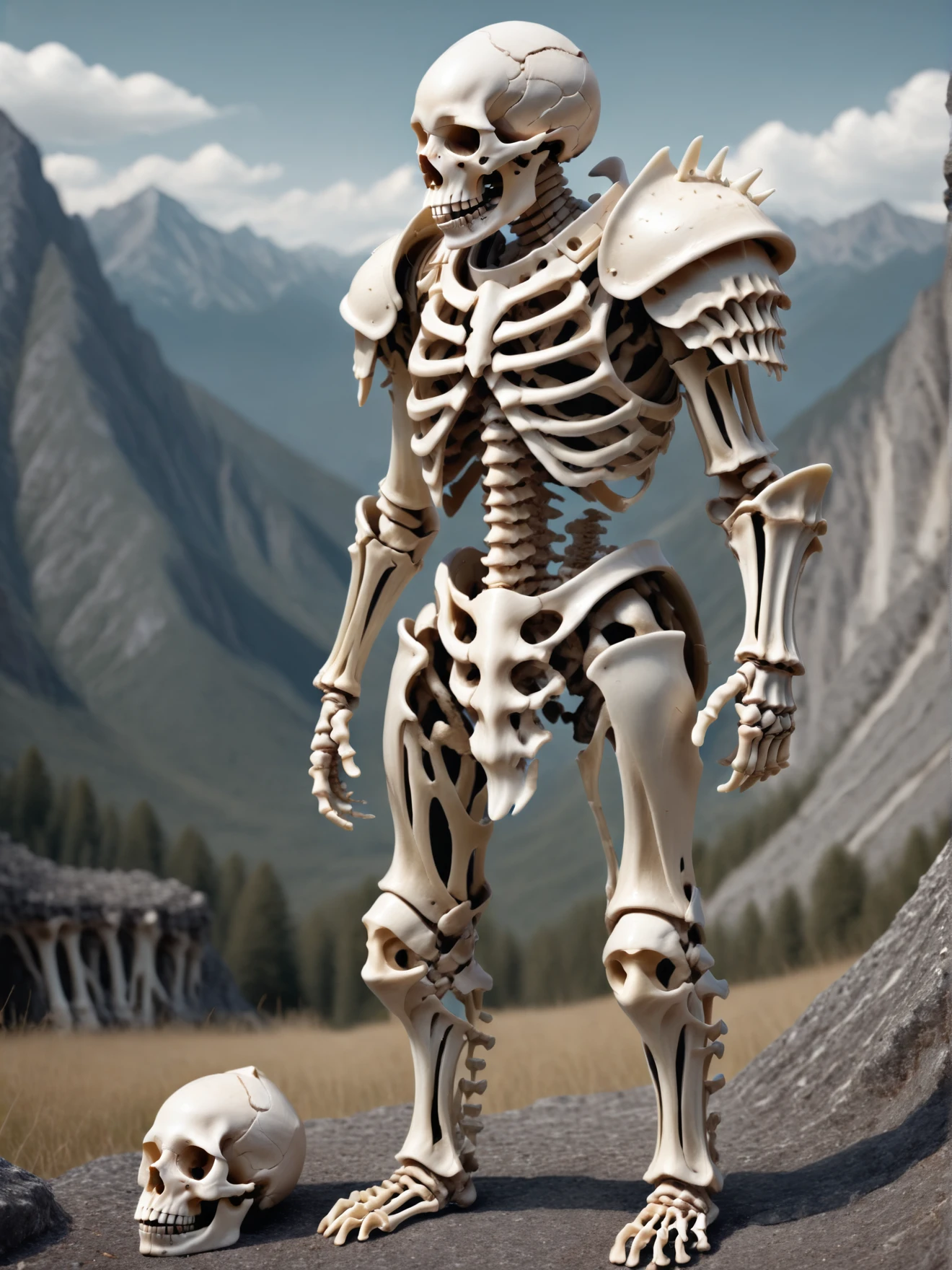 1boy, armor, mountains, boneswm, <lora:Bones_World_Morph_SDXL:1>