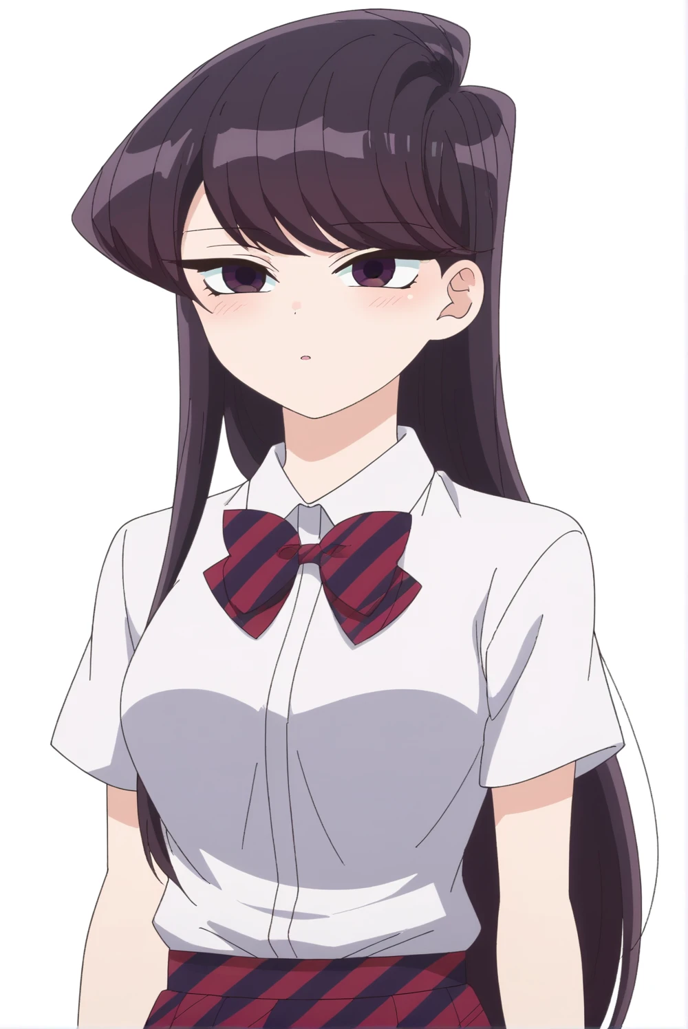 <lora:Shouko_Komi:0.8>, white background, Shouko Komi, white shirt