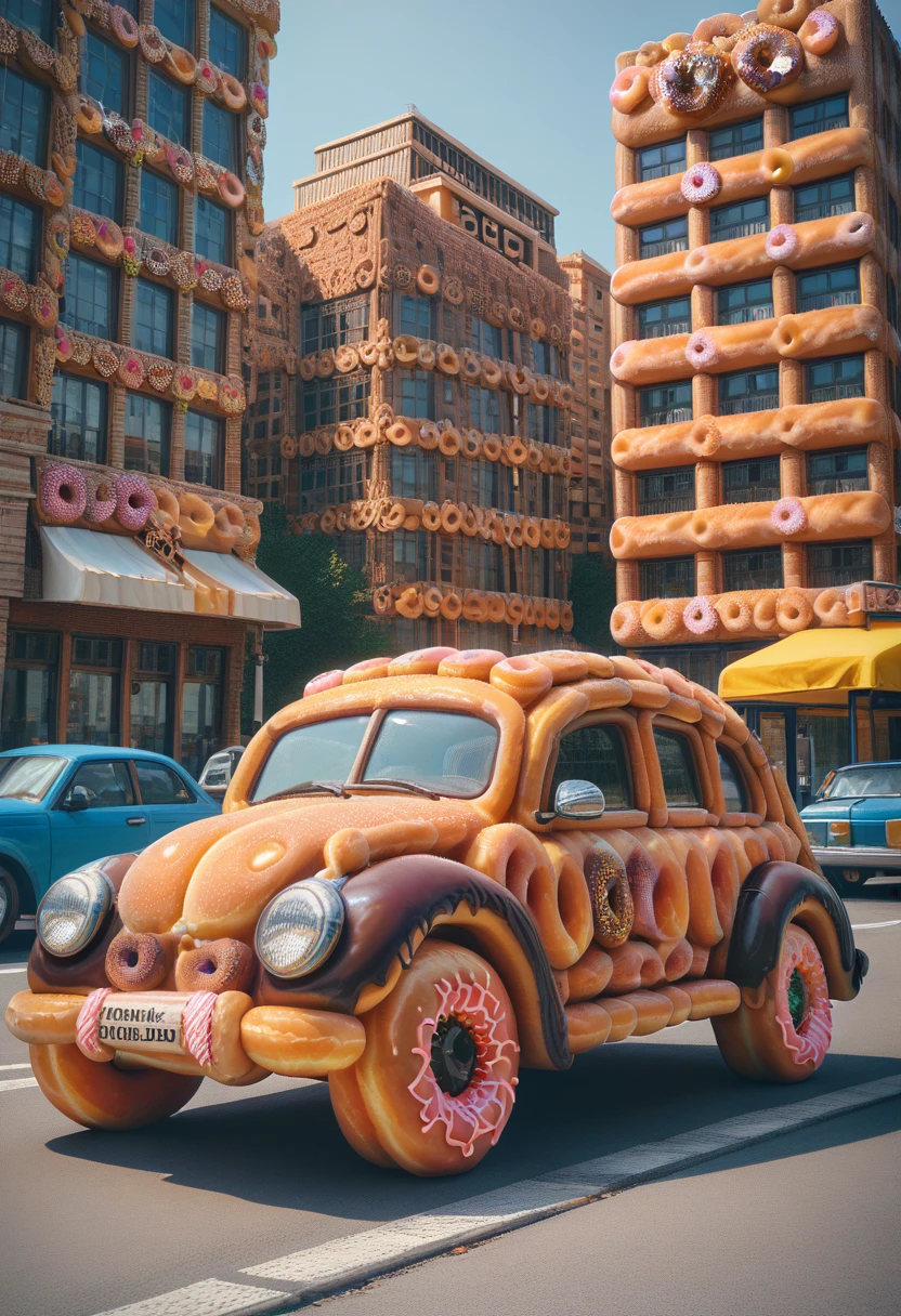 score_9, score_8_up, score_7_up,
((masterpiece, extremely detailed)), sharp, 4K BREAK
d0nu71f13d, 1boy, solo, wearing a (suit made of doughnuts:1.2)
background: city, (buildings made of doughnuts:1.3), cars made of doughnuts
 <lora:Donutified_World_Morph:1>