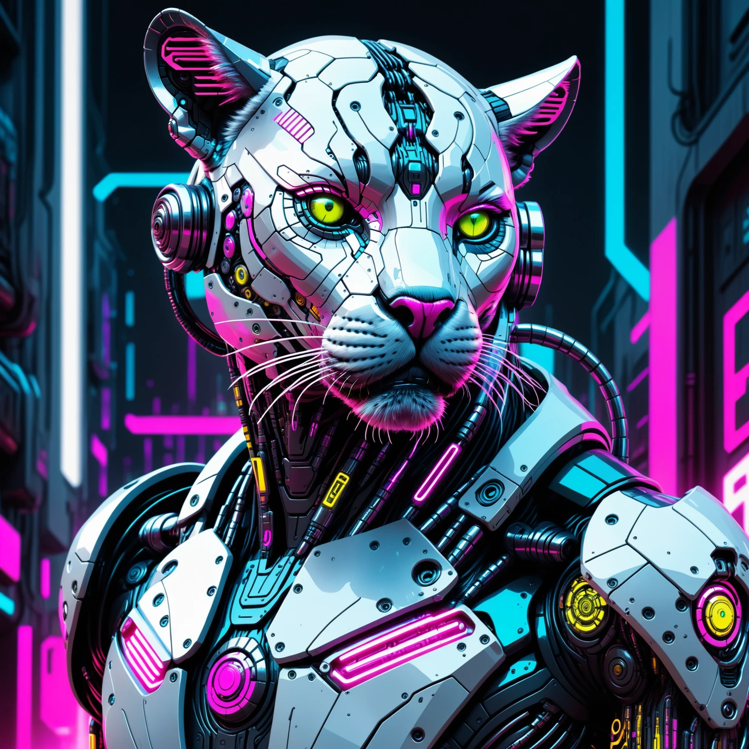 a Jed-Cypnk panther , masterpiece, full of details,    <lora:CyberpunkStyle:0.7>