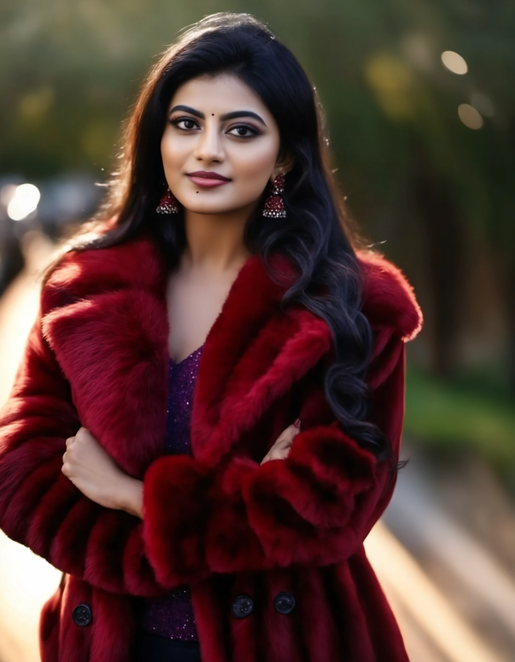 photograph KayalAnandhi, in her red fur coat, in the style of captivating lighting, glamorous hollywood portraits, close up, dark paradise, retro-style, dark violet and light red, wavy -, 50mm . cinematic 4k epic detailed 4k epic detailed photograph shot on kodak detailed cinematic hbo dark moody, 35mm photo, grainy, vignette, vintage, Kodachrome, Lomography, stained, highly detailed, found footage, KayalAnandhi, in her red fur coat, in the style of captivating lighting, glamorous hollywood portraits, close up, dark paradise, retro-style, dark violet and light red, wavy -, still, elegant, highly detailed, sharp focus, cinematic, background, dramatic composition, open dynamic, colorful, magic, attractive, pretty, alive