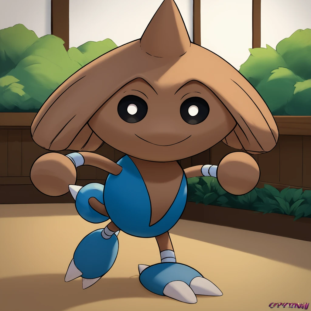 score_9, score_8_up, score_7_up, score_6_up, score_5_up, score_4_up , by cpctail,
hitmontop, pokemon (creature), waving, tail, tail spike, (2 toes), feral,(featureless_hands), black eye, white pupils, looking at viewer,
in a dojo