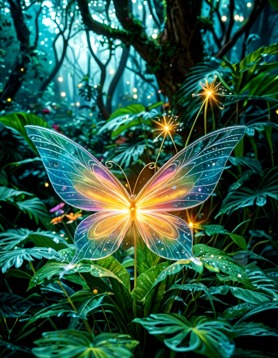 score_9, score_8_up, score_7_up, midjourneylora, midjourneylora, enchanting fairy forest, magical atmosphere, ethereal lighting, lush greenery, sparkling fairy dust, whimsical elements, fantasy setting, vibrant colors, mystical creatures