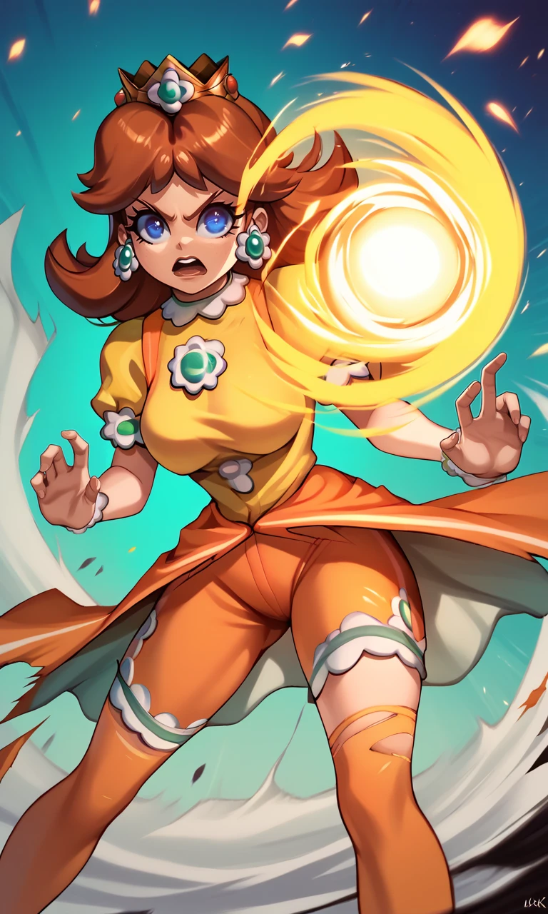 score_9_up, score_8_up, score_7_up BREAK, <lora:Hadouken:1> , Hadouken, (kikoken), fireball, energy ball, (((princess daisy))), anime style, celshaded, balak, balak style, <lora:Balak_Style:1>, shockwave, action pose, ripped clothing