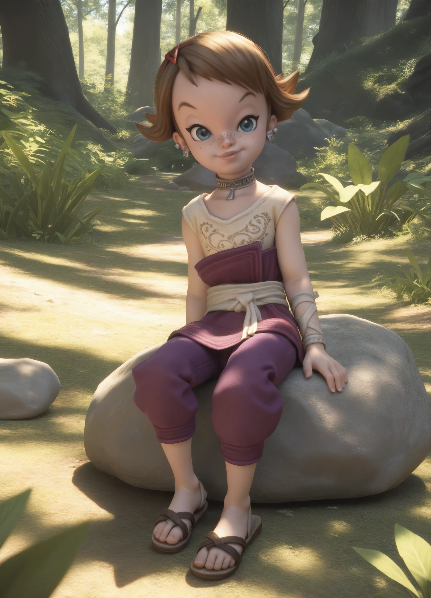 score_9, score_8_up, score_7_up, source_3d, 1girl, beth, tpb3th_clothing, solo, purple pants, sandals, 
forest, grass, rock, sitting,
masterpiece, best quality, sunlight, dynamic lighting, light particles, 
<lora:tp_beth_ponyxl_v1.7-000020-24r-sv_c_orig:0.9>