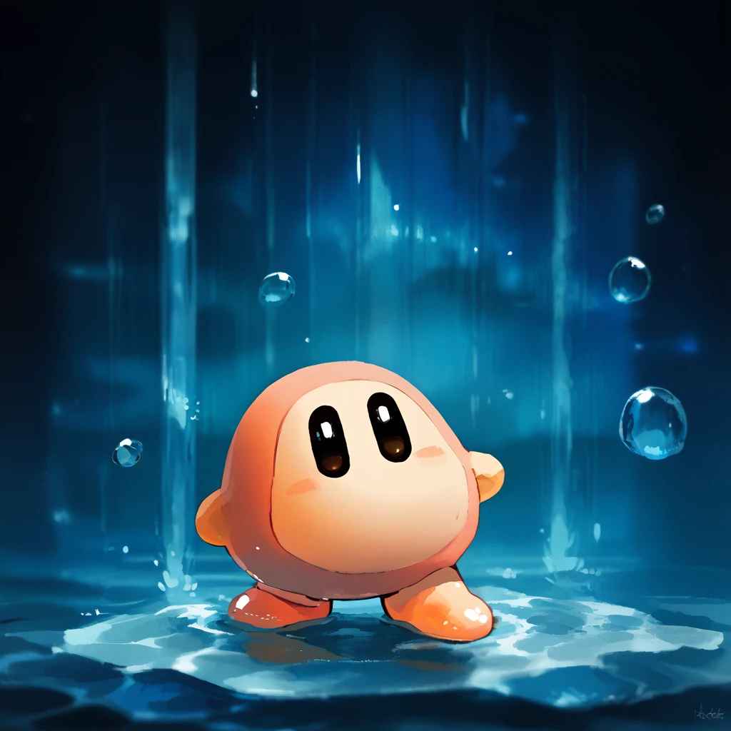 <lora:Rainworld_paintings_artstyle_sdxl:0.8> rainworldartstyle
 <lora:Waddle_dee:1> waddledee, no mouth, solo