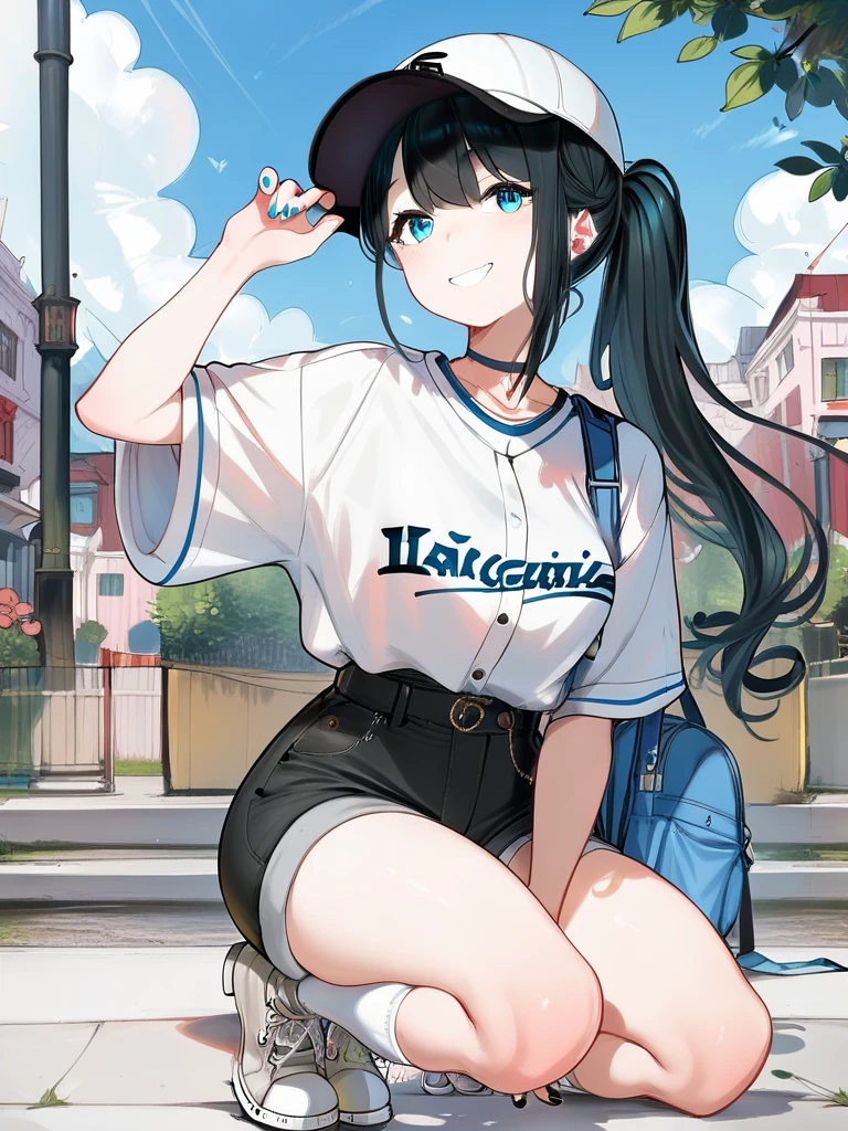 <lora:Haruka Onomachi_v1:1>Haruka Onomachi, 1girl, solo, hat, shoes, shorts, smile, baseball shirt, <lora:Line Art Style SDXL_LoRA_20r_20e_8i_nr32_a16_Pony Diffusion V6 XL:0.8><lora:Expressive_H:0.8> ExpressiveH score_9, score_8_up, score_7_up,