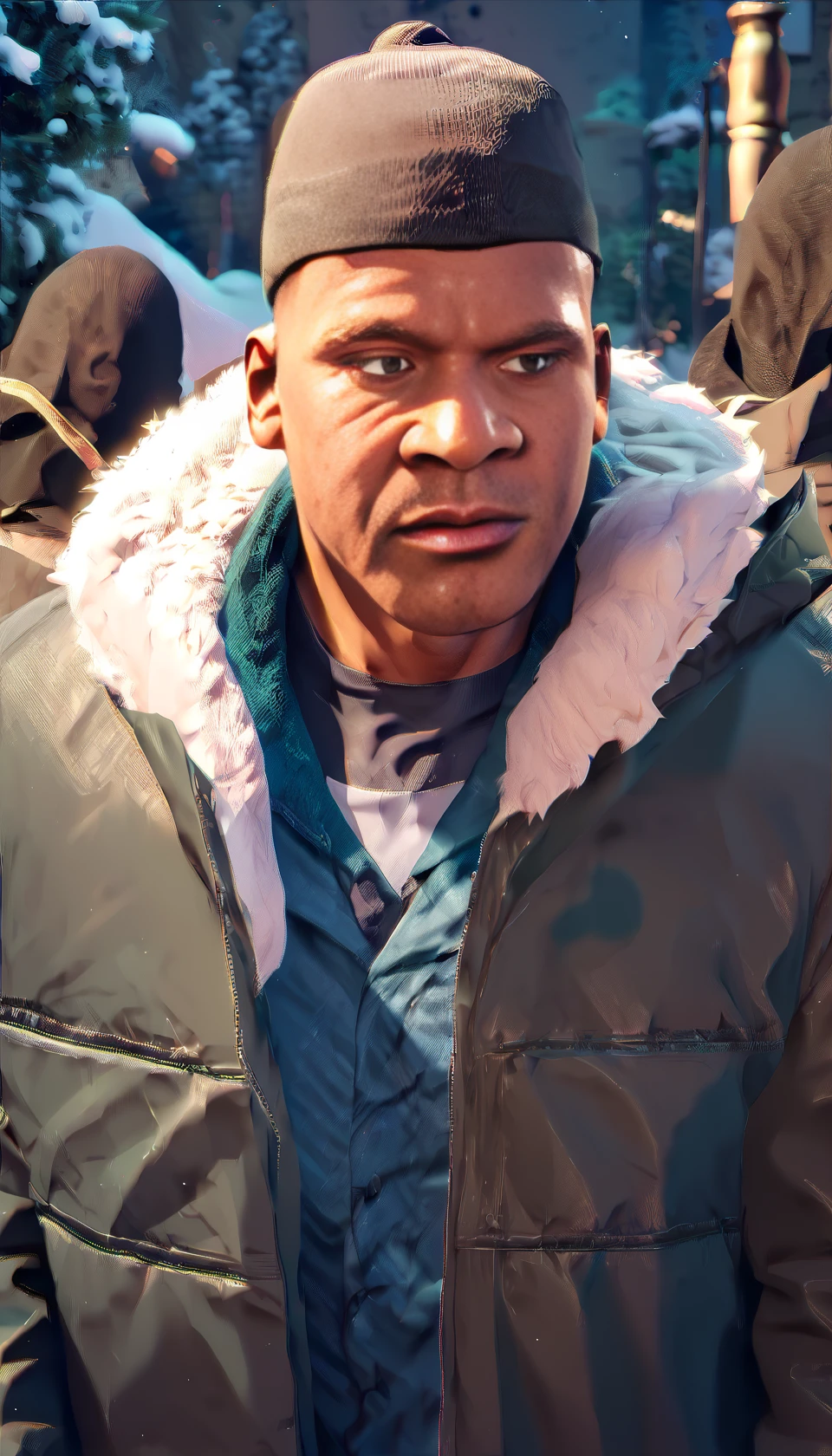 score_9, agitated gtafranklin man wearing winter coat, PonyXLV6_Scores  <lora:gtafranklin_PDXL_v1-000005:1>