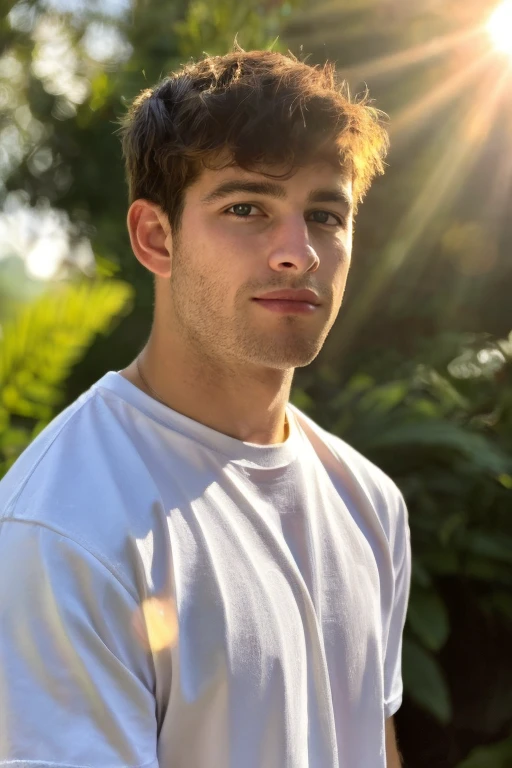 portrait, upper body,  High resolution photo  handsome guy, highly detailed, wearing white t-shirt, bokeh background,  blurry,(look at viewer)  sunlight morning, sunburnt  detailed skin texture,   <lora:add_detail:0.5>  detailed eyes, <lora:darelljones:0.8> darelljones, (masterpiece,best quality:1.5)