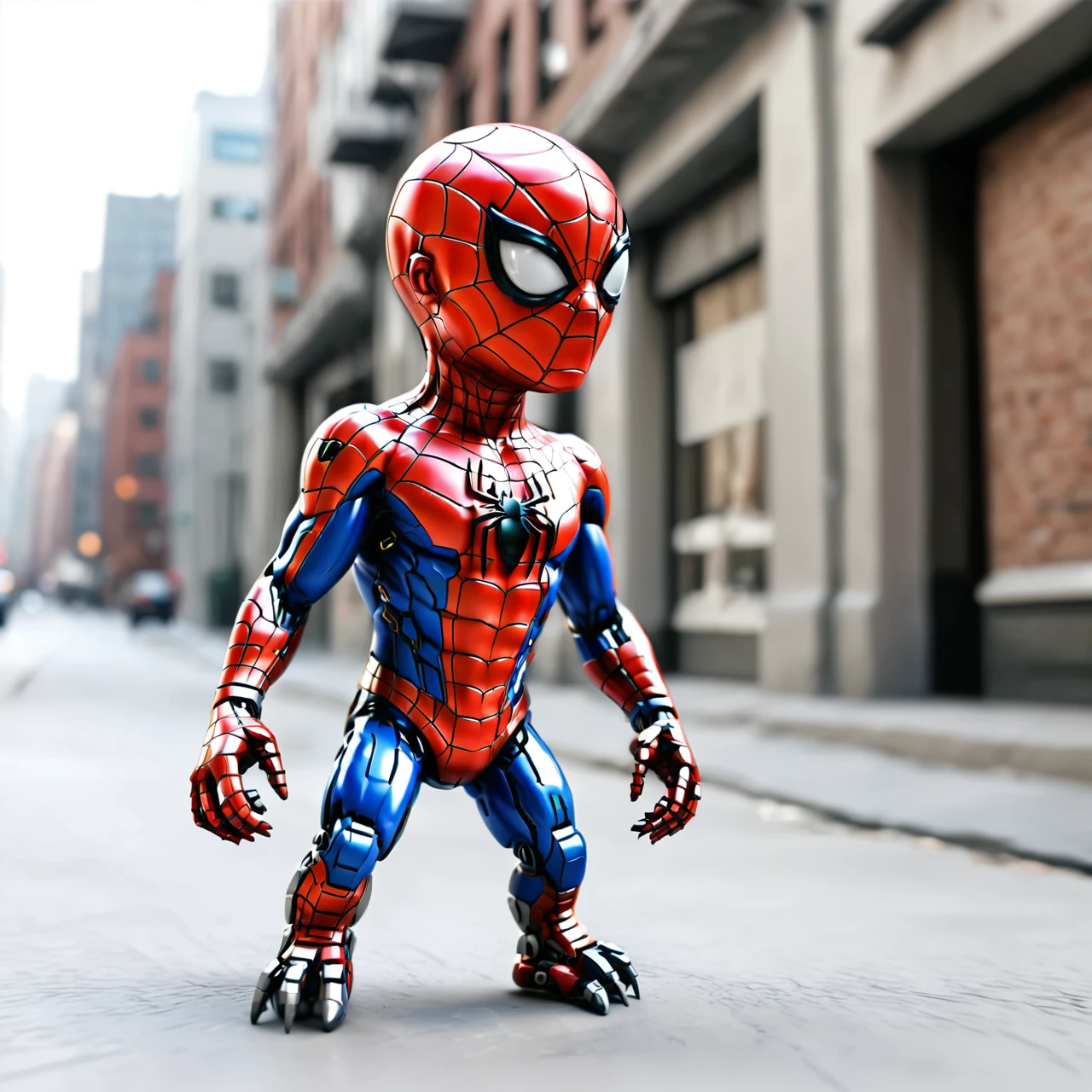 a Jed-Rbmls spiderman,  <lora:Robomals:1>