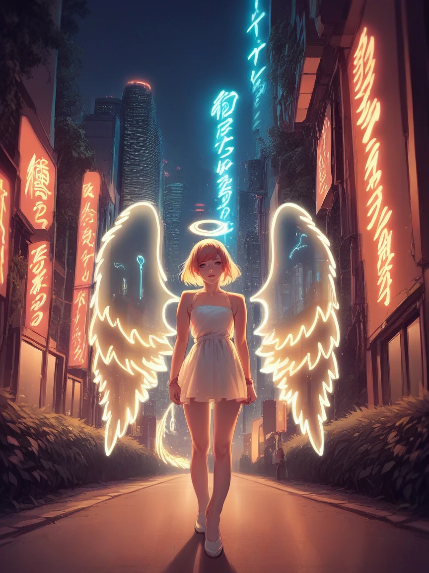 score_9, score_8_up, score_7_up, score_6_up, score_5_up,  source_anime,  <lora:n30nw1ngsXLP2:1> n30nw1ngs, neon light wings, wings, angel, cityscape,