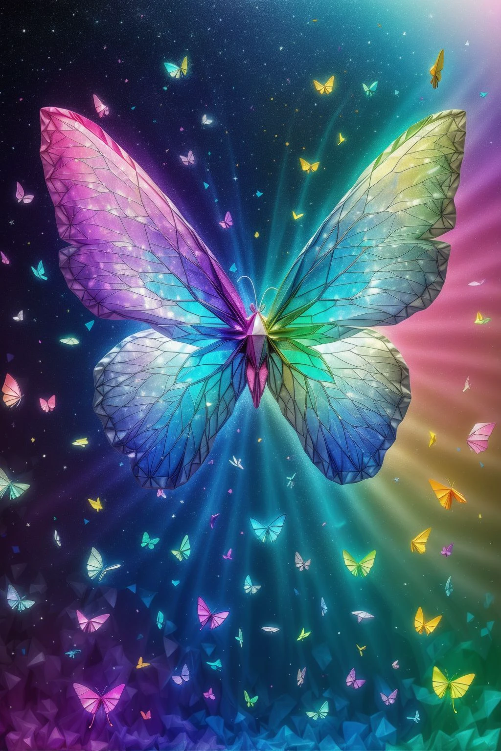 past3l1mpressions butterfly, dark background, confetti <lora:J_origami:0.8> J_origami <lora:add_detail:0.5> <lora:boldline:0.2> <lora:add_detail:0.5> <lora:boldline:0.2>