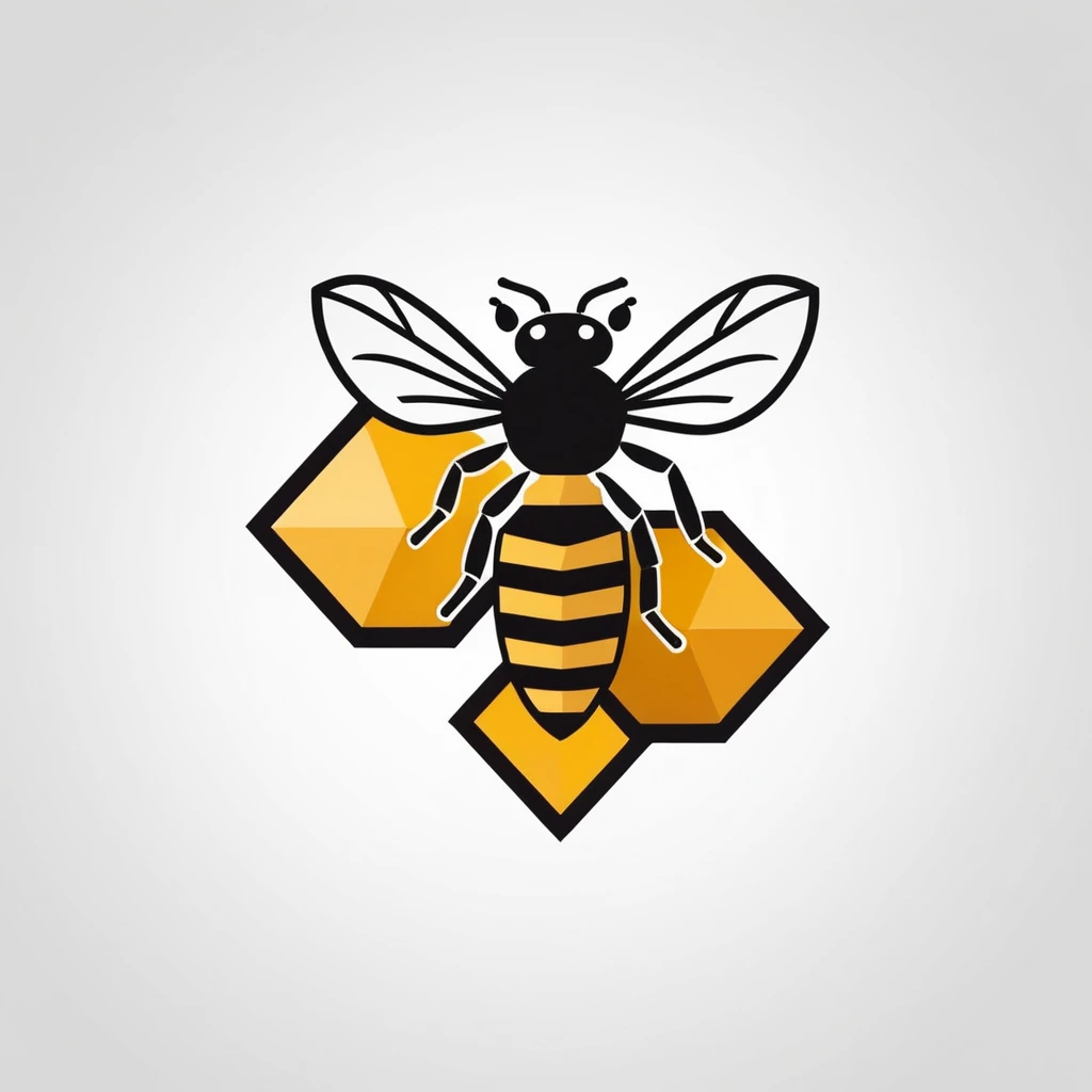 logo,

A pencil drawn LOGOl with bees as the element, featuring a minimalist style. This logo is specially designed for the HMSG brand.