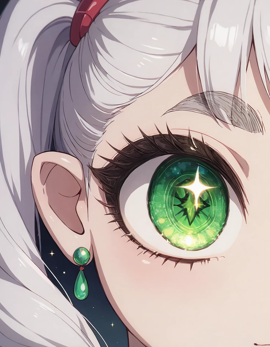 score_9, score_8_up, score_7_up, (Fantasy_eyes, beautiful eyes, highly detailed, semi realistic:1.2), 1girl, Frieren, solo, looking at viewer, (portrait:1.2), twin tails, white hair, green eyes, (reflection, sparkling eyes:1.2), (:3), thick eyebrows, red earring, <lora:friren_clean:0.8><lora:Fantasy_eyes-e18_s576_edited:1><lora:add-detail-xl:1>