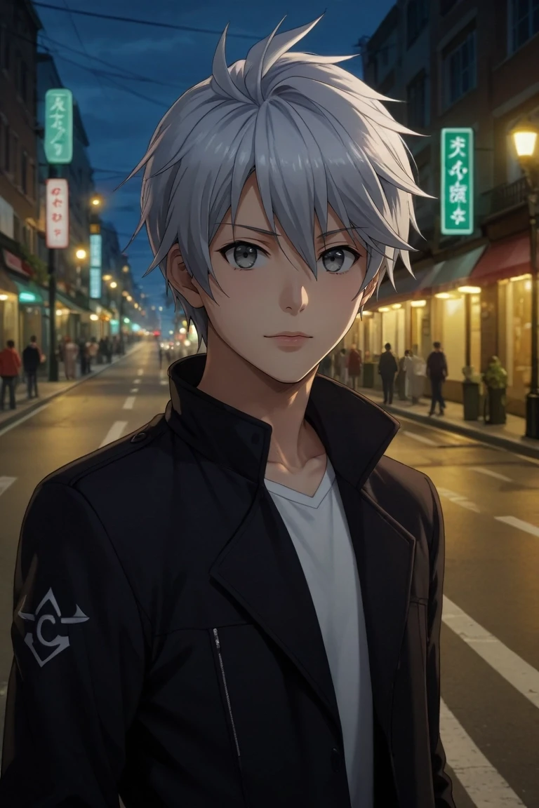 score_9, score_8_up, score_7_up, source_anime, rating_safe, intricate details, (photorealistic:0.6), looking at viewer, depth of field, 1boy, solo, male focus, <lora:lux_arcadia_pony:0.84>, lux_arcadia, grey hair, grey eyes, short hair, hair between eyes, rule of thirds, hong kong \(city\), traffic signals, street lights, neon signs, midnight, (dynamic pose:1.2), speaking, talking, , <lora:sdxl_lightning_8step_lora:1>