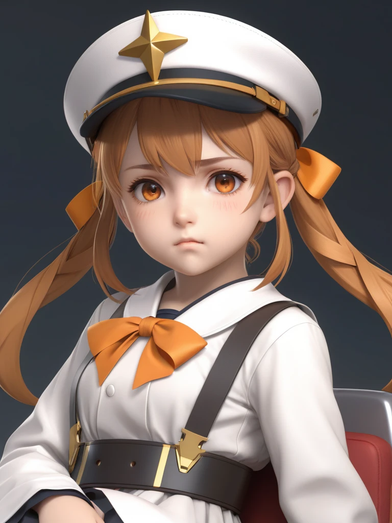 <lora:05ClassicalArt_Hap_XL:1>, William-Adolphe Bouguereau style, 1girl, solo, klee_\(genshin_impact\), bangs, hat_bow,  orange_eyes, light_brown_hair, ahoge,low_twintails,  hair_between_eyes,  ,pointy_ears, ribbon, angry face,gundamwingcockpit, joystick,seatbelt,sitting, masterpiece, best quality, ultra detailed, highres,4k,(ultra-detailed:1.4) (illustration:0.5), (ray tracing,:0.8),(anime colored:0.7),(ai-generated:0.5),,