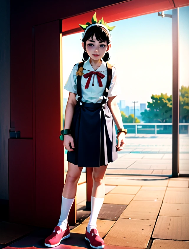 Mayoi Hachikuji, solo, standing, outside, 1girl             <lora:Mayoi-Hachikuji:1>