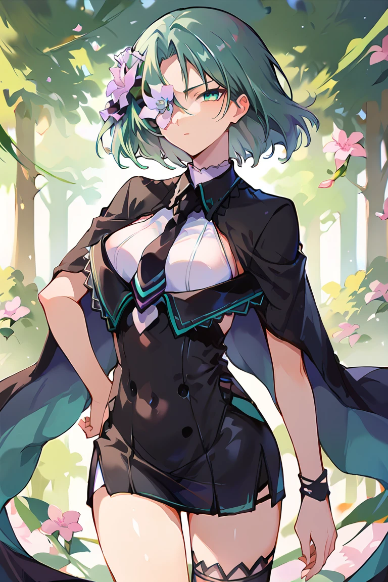 score_9, score_8_up,score_7_up,BREAK,source_anime,
 <lora:saya(arcaea):0.9>,saya(arcaea),1girl, green eyes, green hair, short hair, flower eyepatch, cowboy shot,