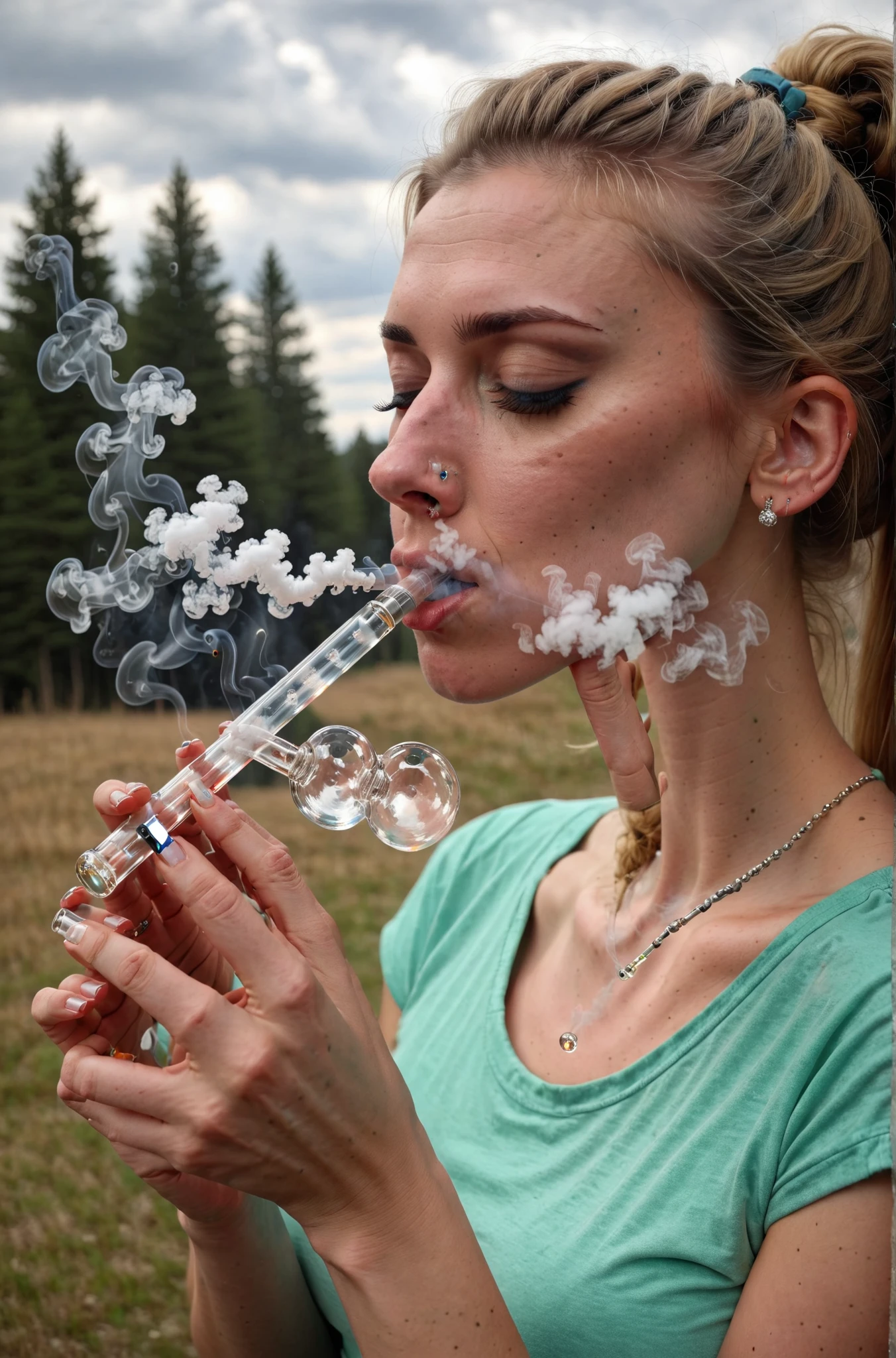 A glass bulb pipe for smoking stuff XL