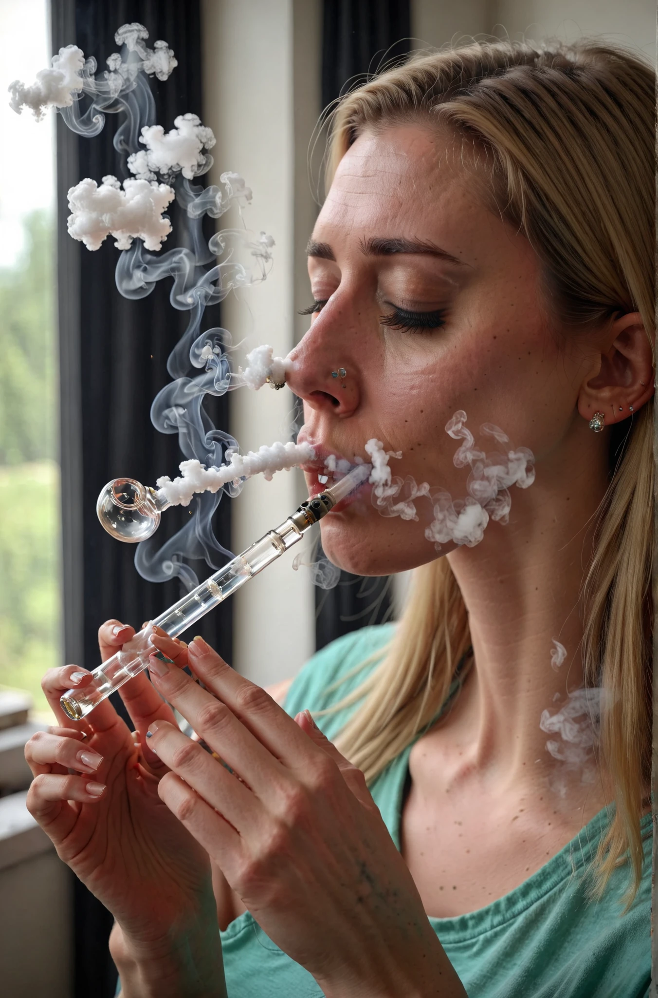 A glass bulb pipe for smoking stuff XL